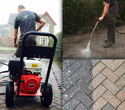 Power washing job before and after in Llangattock, Crickhowell, Abergavenny before and after