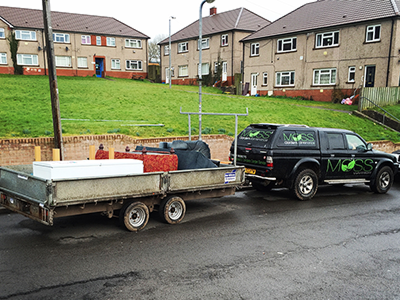Trailer with waste disposal from garden clearance