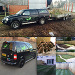 Professional signwritten vehicles with Facebook, instagram and twitter links. turfing in abergavenny on new builds