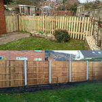 various types of fencing installed in cwmbran and crickhowell, south wales. h-post with panels and picket fencing. wood fully treated
